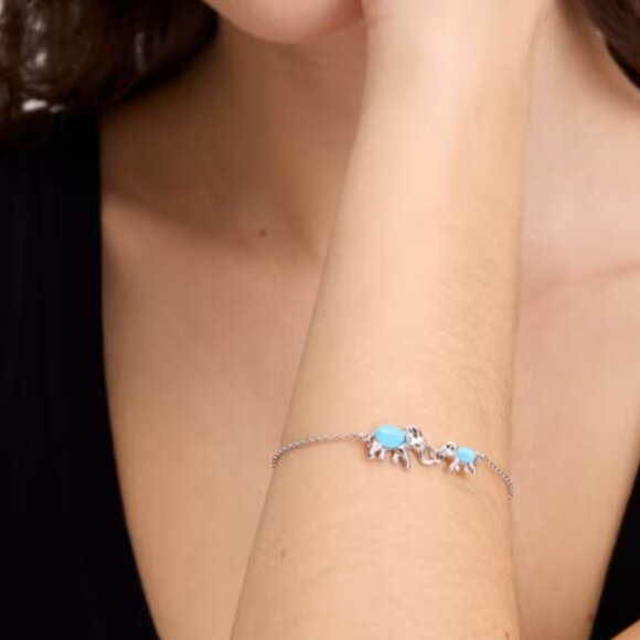 NWT Kate Spade Mama Baby Elephant Bracelet Silver and Blue NEW - Picture 3 of 9